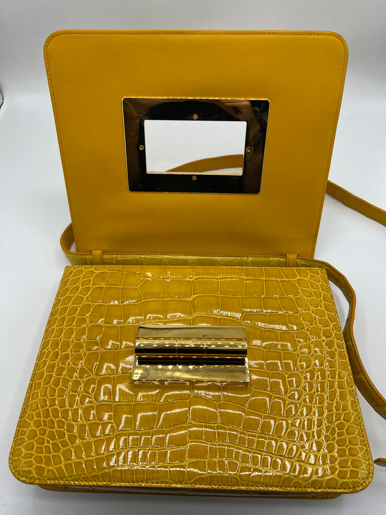 Tom Ford Natalia Large Alligator Yellow