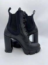 Load image into Gallery viewer, Prada Calfskin Neoprene Heeled Boots Size 36EU Black