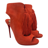 Christian Louboutin Otoka Tassle Suede Sandals in Papaya size EU 40