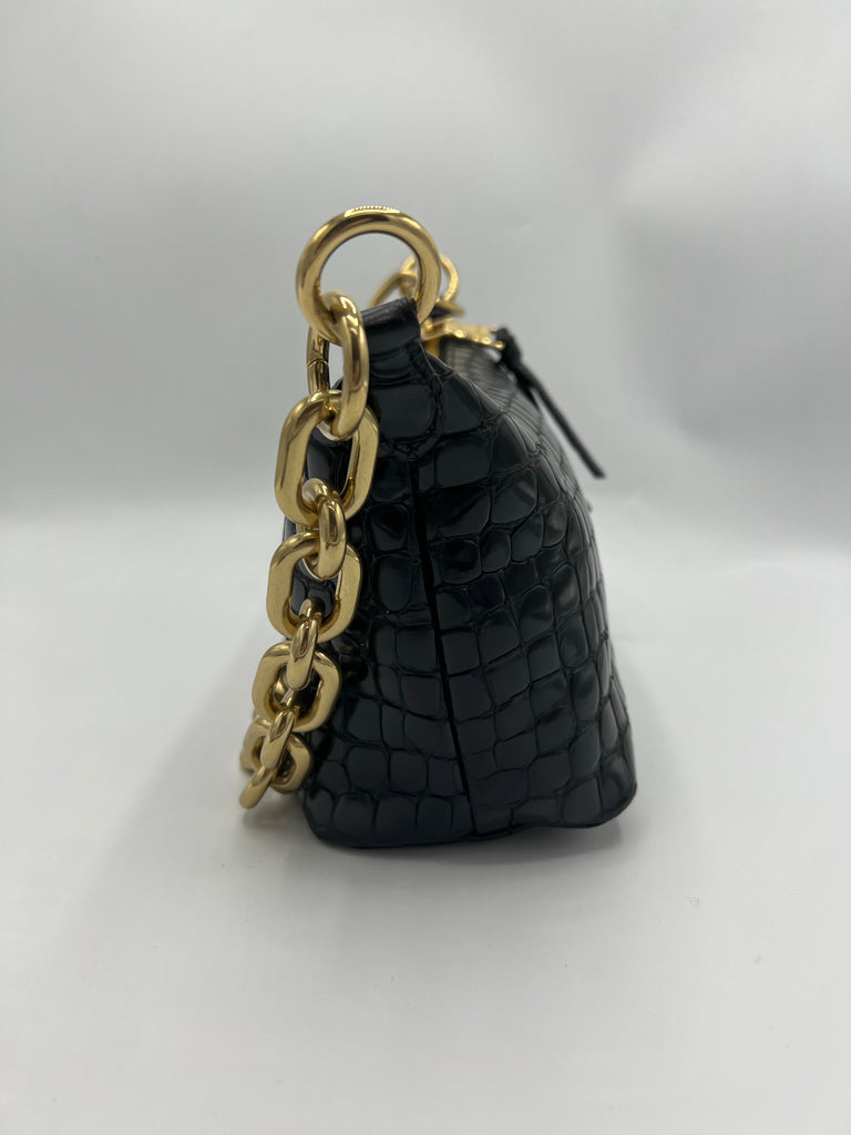 Miu Miu Miu Spirit croco-print leather bag black