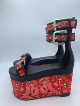 Load image into Gallery viewer, Giuseppe Zanotti Bandanna Wrap Platform Sandals Size 35 EU