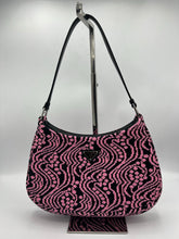 Load image into Gallery viewer, Prada Jacquard Knit and Leather Cleo Shoulder Bag Pink/Black