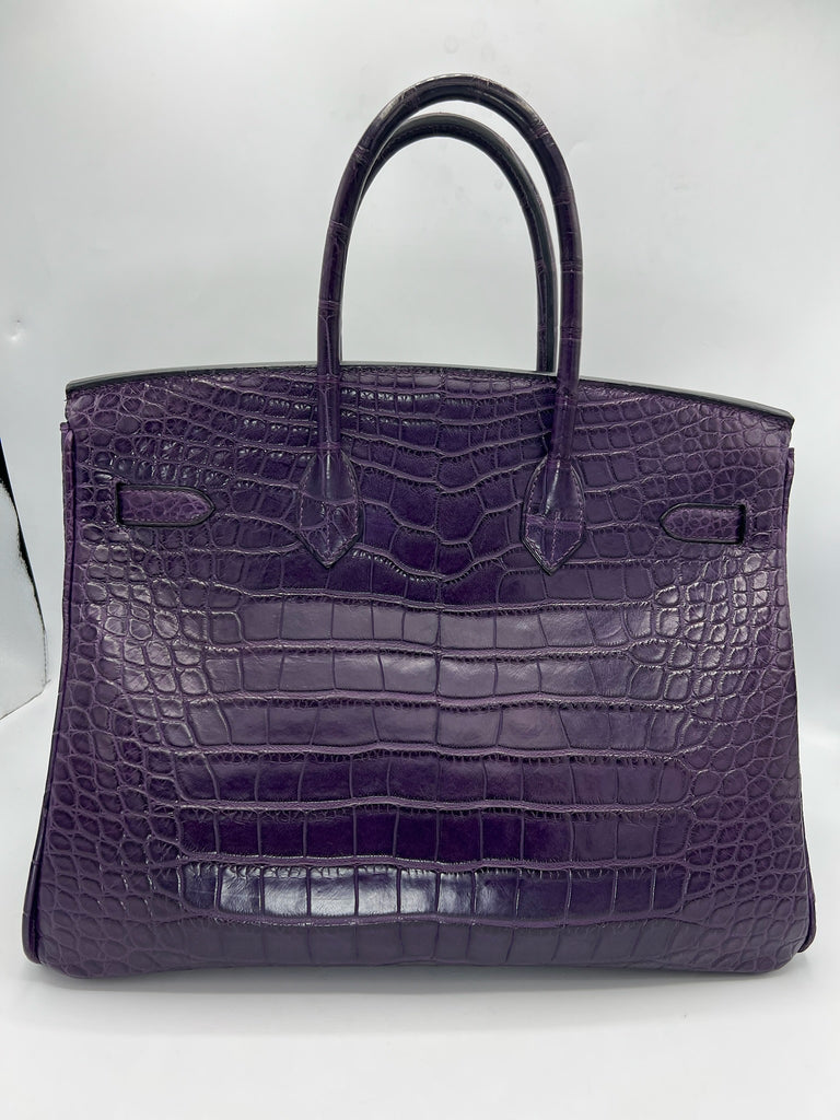 Hermes Matte Alligator Birkin 35 Amethyst Purple PHW