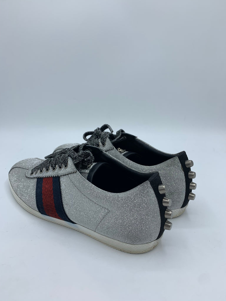 Gucci  Sparkly Ace Sneakers with Heel Stud 36G