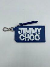 Load image into Gallery viewer, Jimmy Choo/ Eric Haze Graffiti Logo Lise Card Holder with Key clip Blue