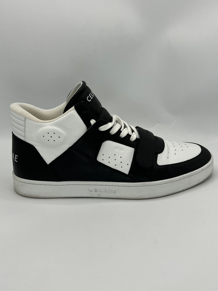 Celine CT-02 mid top sneaker Calfskin Black/White Size 45EU