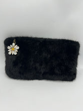 Load image into Gallery viewer, Dolce &amp; Gabbana Black Mini Double Zip Clutch With Floral Zipper Accent