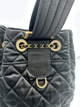 Load image into Gallery viewer, Chanel Nylon Quilted Bucket Shoulder/ Crossbody Sling Bag With Crystal Accents Black