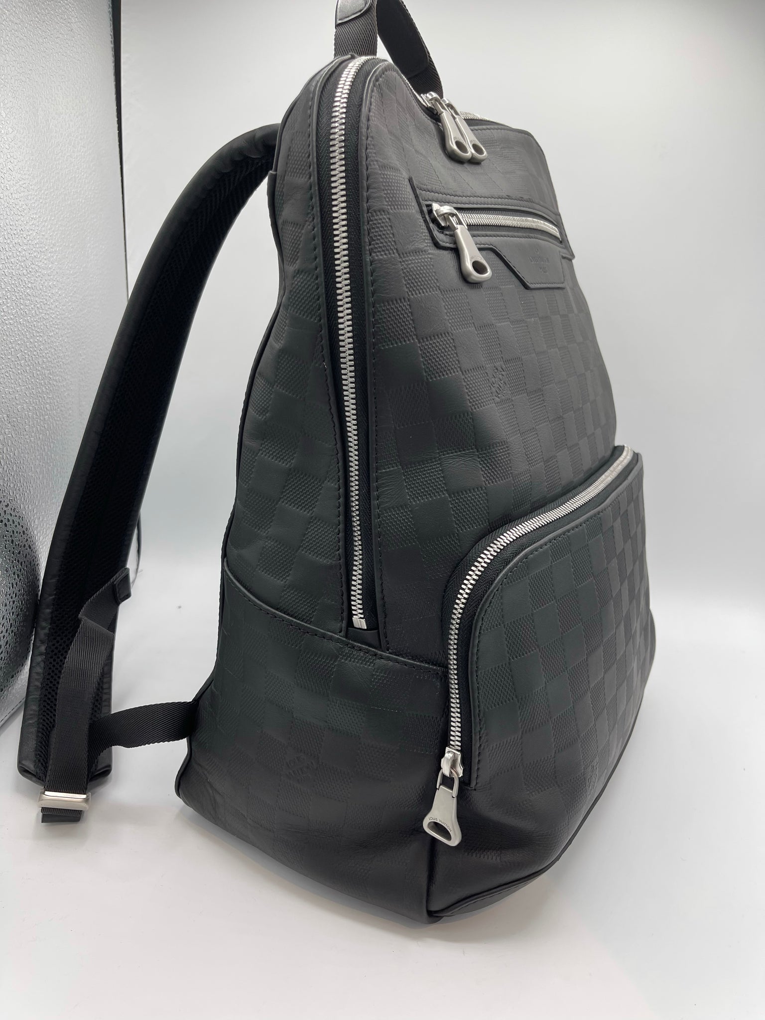 lv backpack black leather