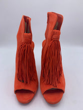 Load image into Gallery viewer, Christian Louboutin Otoka Tassle Suede Sandals in Papaya size EU 40