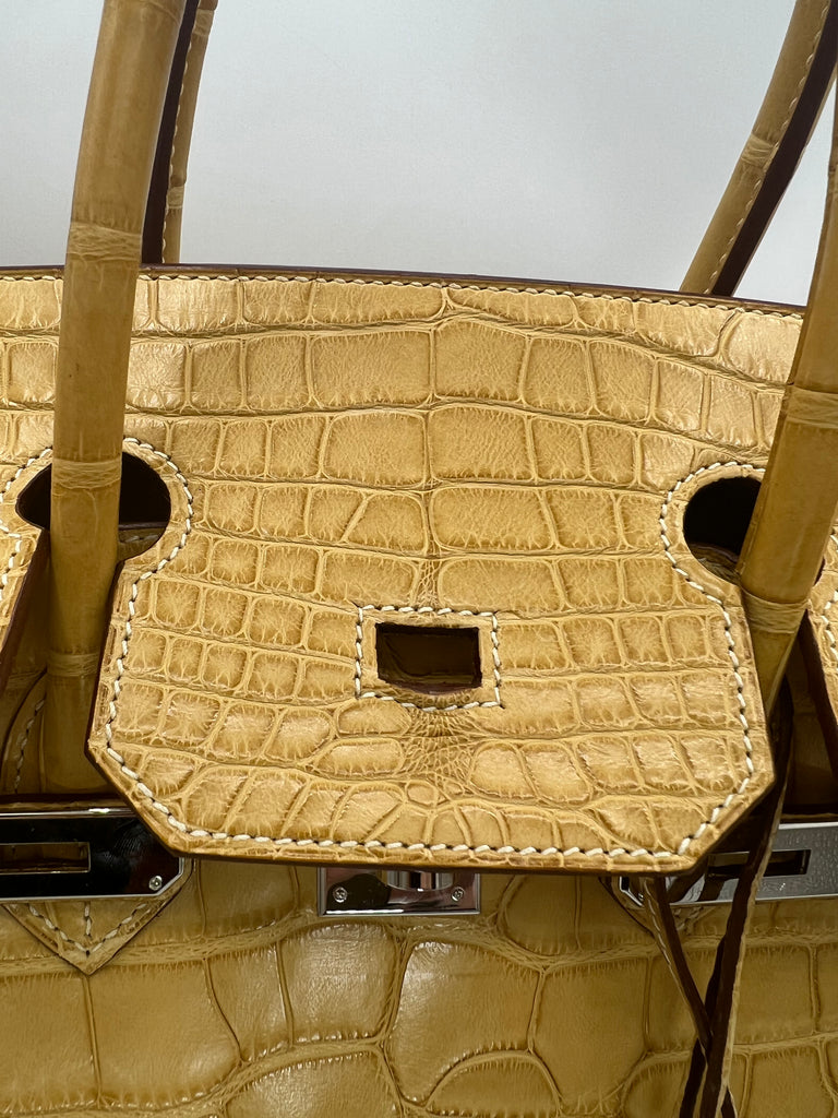 Hermes Kelly 25 Yellow Alligator Handbags