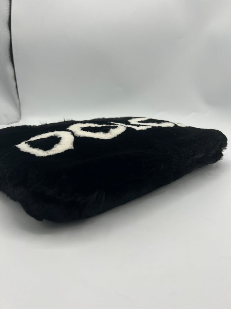 Dolce & Gabbana Cleo Clutch Fur Pouch With White Logo