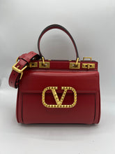 Load image into Gallery viewer, Valentino Garavani Small Rockstud Alcove Grainy Calfskin Red/Rouge Pur