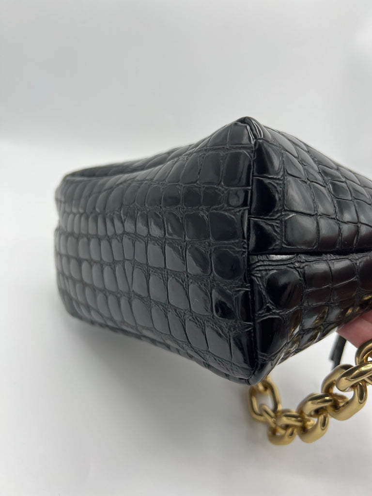 Miu Miu Miu Spirit croco-print leather bag black