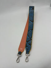 Load image into Gallery viewer, Fendi Strap You Blue/ Pink Snakeskin Shoulder strap