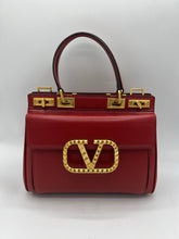 Load image into Gallery viewer, Valentino Garavani Small Rockstud Alcove Grainy Calfskin Red/Rouge Pur