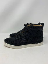 Load image into Gallery viewer, Christian louboutin lace black high top sneaker size 37.5