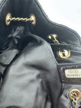 Load image into Gallery viewer, Chanel Nylon Quilted Bucket Shoulder/ Crossbody Sling Bag With Crystal Accents Black