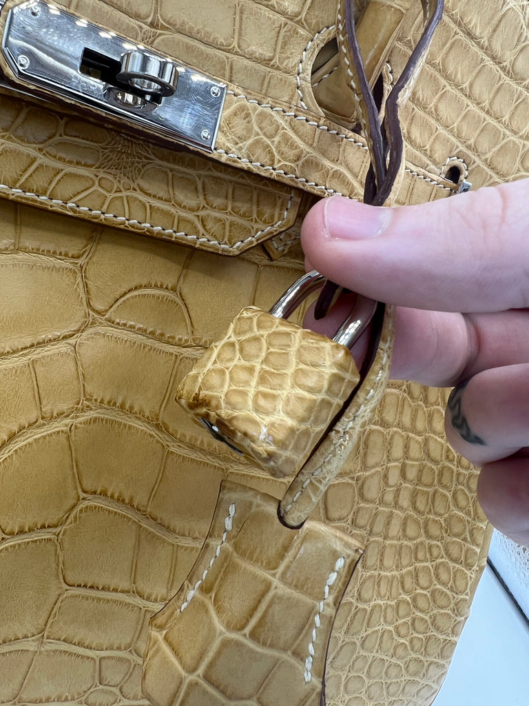 Hermes Birkin Bag Alligator Leather Gold Hardware In Burgundy