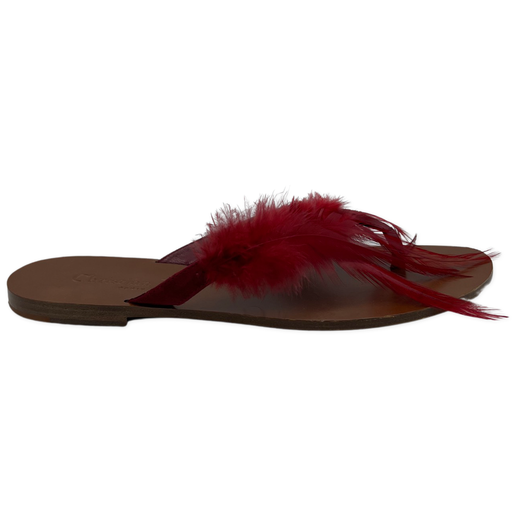 Dior Ethnie Scarlet Feather Accent Thong Sandal size 38