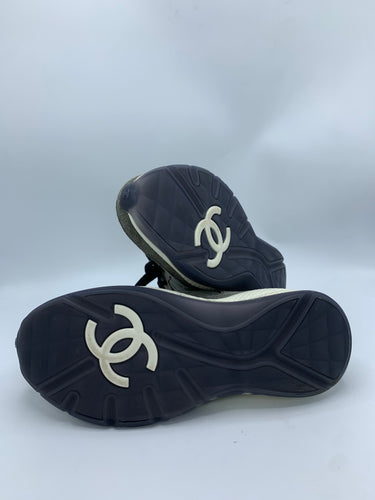 Chanel Olive Green/Tweed Sneakers Size38.5 EU