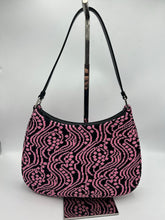Load image into Gallery viewer, Prada Jacquard Knit and Leather Cleo Shoulder Bag Pink/Black