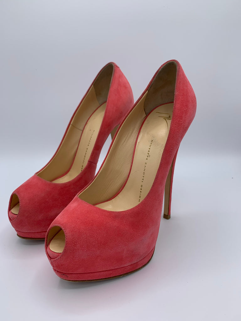 Giuseppe Zanotti Pink Pump Platform Suede Peep-toes size 38EU