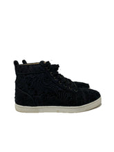 Load image into Gallery viewer, Christian louboutin lace black high top sneaker size 37.5