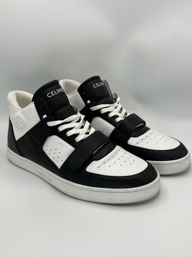 Celine CT-02 mid top sneaker Calfskin Black/White Size 45EU