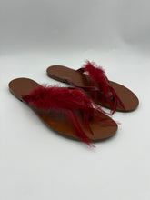 Load image into Gallery viewer, Dior Ethnie Scarlet Feather Accent Thong Sandal size 38