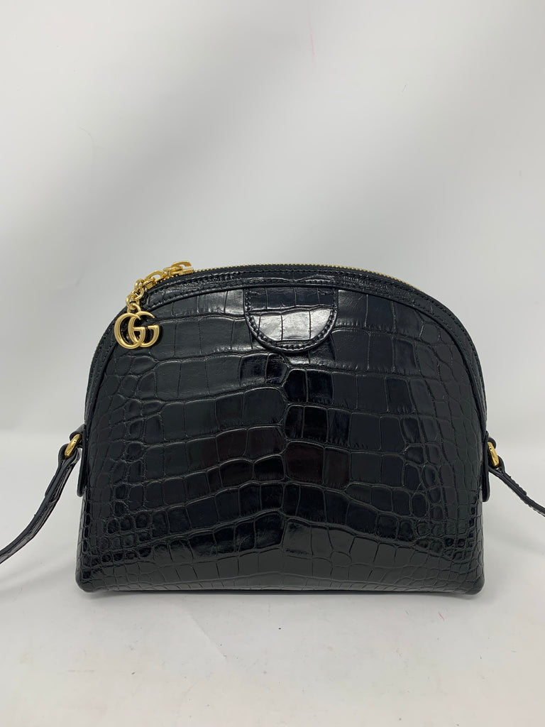 Gucci Ophidia Crocodile Crossbody Black