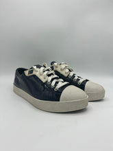 Load image into Gallery viewer, Prada Navy Patent Logo White Toe Cap Sneakers Size 40 EU