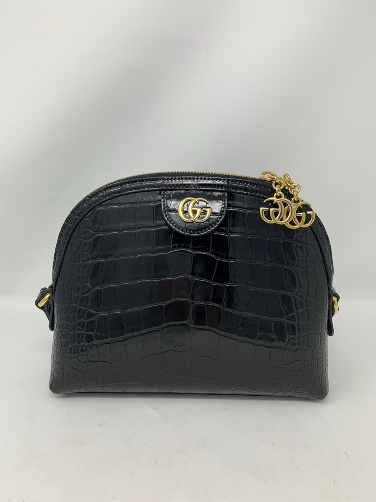 Gucci Ophidia Crocodile Crossbody Black