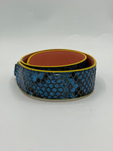 Load image into Gallery viewer, Fendi Strap You Blue/ Pink Snakeskin Shoulder strap