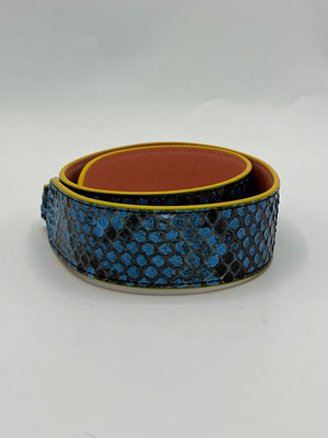 Fendi Strap You Blue/ Pink Snakeskin Shoulder strap